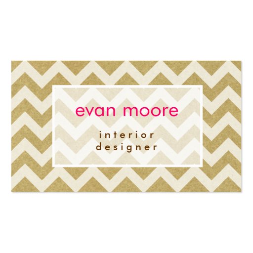 White Chevron Business cards (front side)