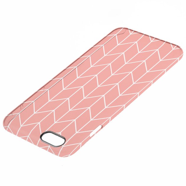 White Chevron on Coral Pink Modern Chic Uncommon Clearlyâ„¢ Deflector iPhone 6 Plus Case-3
