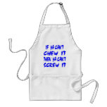 White Chew It Screw It Apron