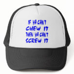 White Chew It Screw It hats