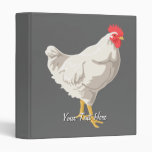 White Chicken 3 Ring Binder