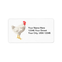 White Chicken Custom Address Labels