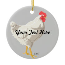 White Chicken Christmas Tree Ornaments