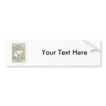 White Chickens Vintage Japanese Silk Label Bumper Sticker