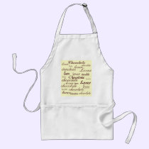 White Chocolate with Chocolate Letters aprons