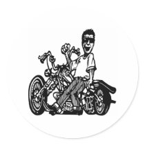 White Chopper Rider Stickers