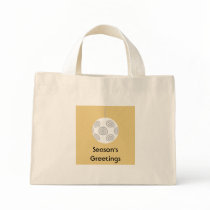 White Christmas Bauble. On Gold Color. Tote Bags
