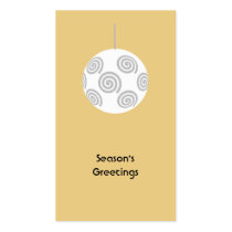 White Christmas Bauble. On Gold Color. Business Cards