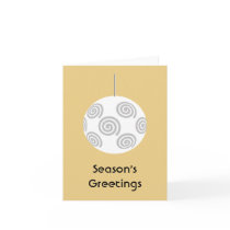 White Christmas Bauble. On Gold Color. Cards
