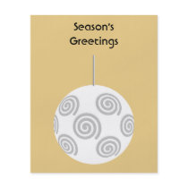 White Christmas Bauble. On Gold Color. Personalized Flyer