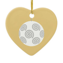 White Christmas Bauble. On Gold Color. Ornament