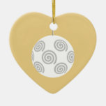 White Christmas Bauble. On Gold Color. Ornament