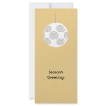 White Christmas Bauble. On Gold Color. Personalized Rack Card