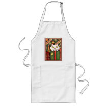 White Christmas Cat Apron by jamiecreates1 White Christmas Cat Apron