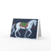 White Christmas Dressage Warmblood Card