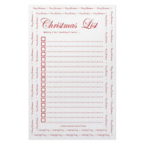 White Christmas List Custom Stationery