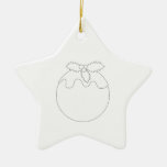 White Christmas Pudding. Simple Black Line. Ornaments