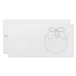 White Christmas Pudding. Simple Black Line. Photo Cards