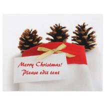 White Christmas sock with white card – please edit Personalized Flyer