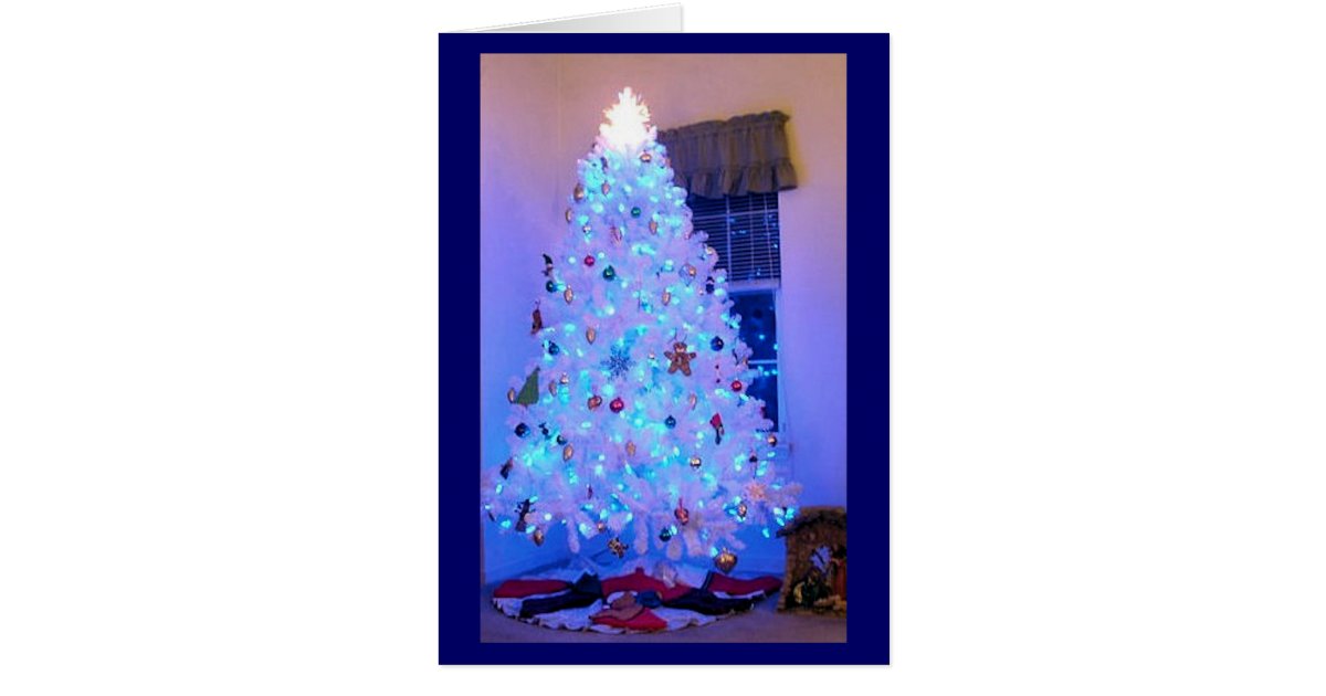 White Christmas Tree Card Zazzle