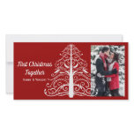 White Christmas Tree First Christmas Together photo cards