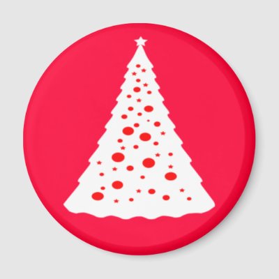 WHITE CHRISTMAS TREE magnets