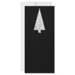 White Christmas Tree. On Black. Stylish. Custom Rack Cards