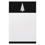 White Christmas Tree. On Black. Stylish. Personalized Stationery
