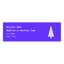 White Christmas Tree. On Blue - Purple. Business Card Templates