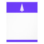 White Christmas Tree. On Blue - Purple. Custom Letterhead