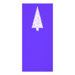 White Christmas Tree. On Blue - Purple. Customized Rack Card