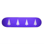 White Christmas Tree. On Blue - Purple. Skate Board Decks