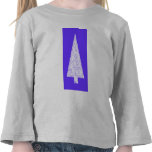 White Christmas Tree. On Blue - Purple. Tee Shirt