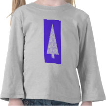 White Christmas Tree. On Blue - Purple. Tee Shirt