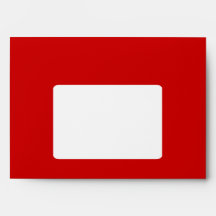 White Christmas Tree. On Red. Modern. Envelope
