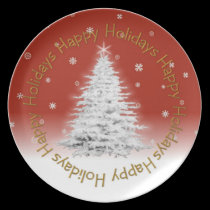 White Christmas Tree Plate plates