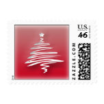 White Christmas Tree Postage Stamp