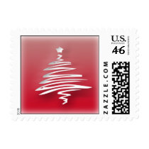 White Christmas Tree Postage Stamp