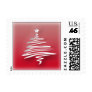 White Christmas Tree Postage Stamp