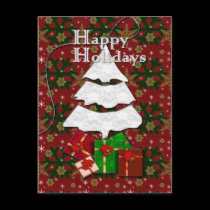 White Christmas Tree Postcards