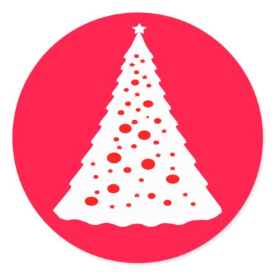 WHITE CHRISTMAS TREE stickers