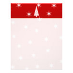 White Christmas Tree with Stars on Red. Letterhead Template