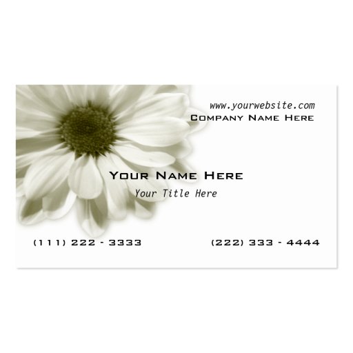 White Chrysanthemum Business Card (front side)