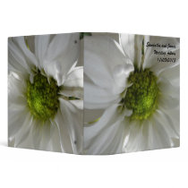 White Chrysanthemum Custom Wedding Album 3 Ring Binders
