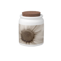 White Chrysanthemum sepia flower candy jar candy jars