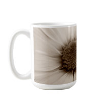 White Chrysanthemum sepia flower mug
