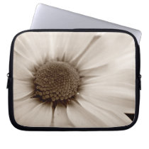 White Chrysanthemum sepia flower netbook sleeve laptop sleeves