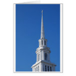 White Church Steeple Greeting Cards