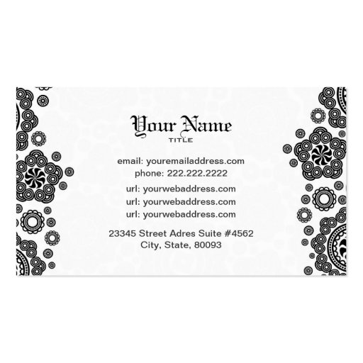 White Circle Pattern Business Card Templates (back side)