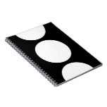 White Circles on Black Spiral Note Book
